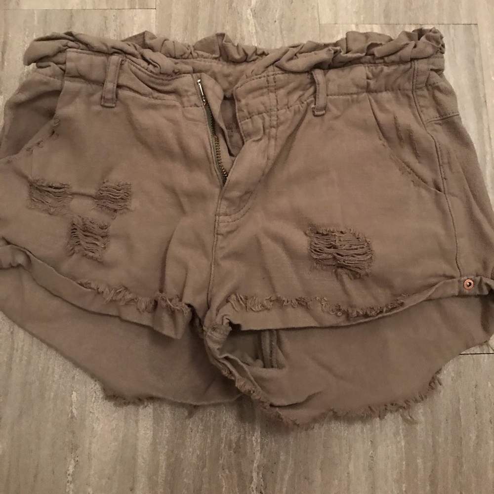 Olive jean shorts
